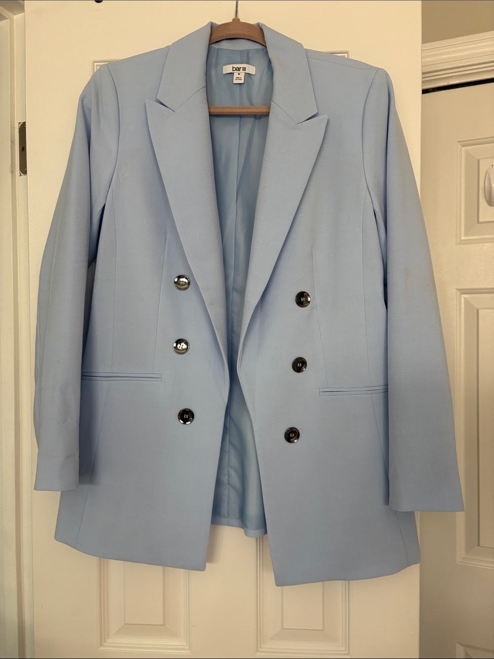 Bar III Light Blue Double-Breasted Blazer